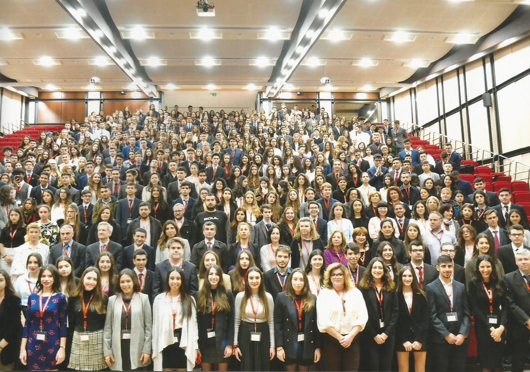 Delegates lined up for the plenary session